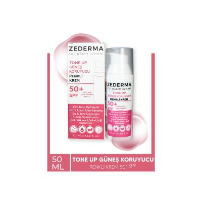 Zederma Tone Up SPF 50 Tinted Sunscreen Cream: Natural Tone, UVA/UVB Protection, Perfect for Sensitive Skin - 50ml by Beauty Care Bag