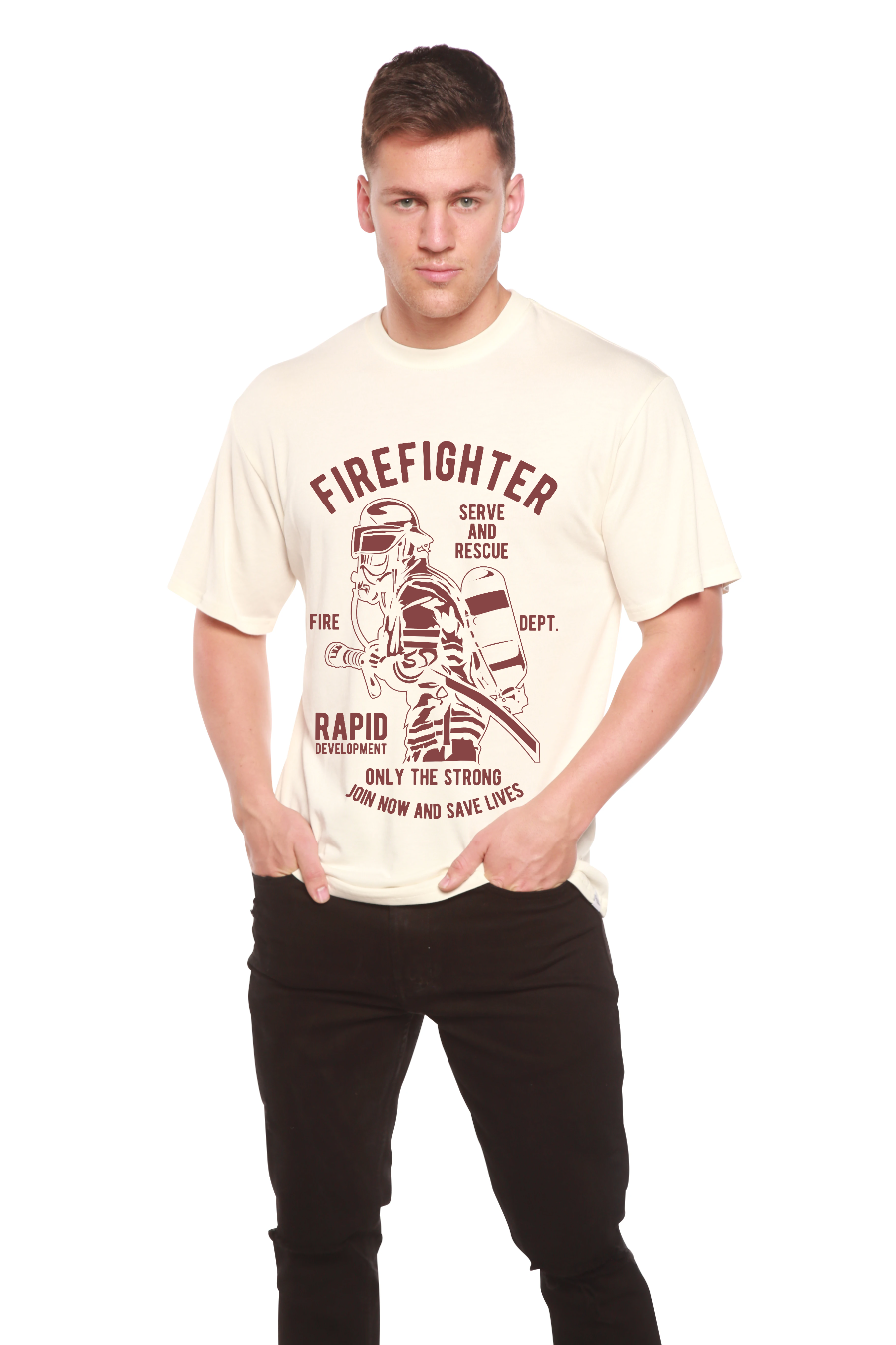 Firefighter Dept men's bamboo graphic T-shirt – view 6