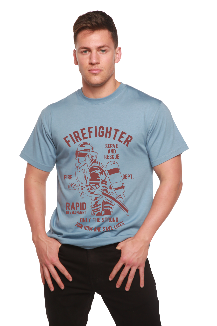 Firefighter Dept men's bamboo graphic T-shirt – view 4
