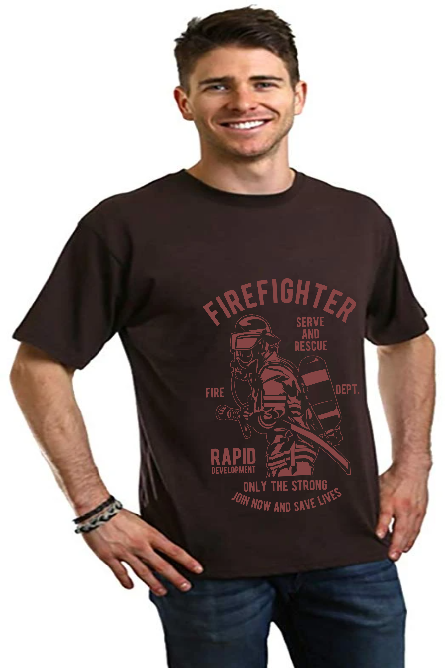 Firefighter Dept men's bamboo graphic T-shirt – view 5