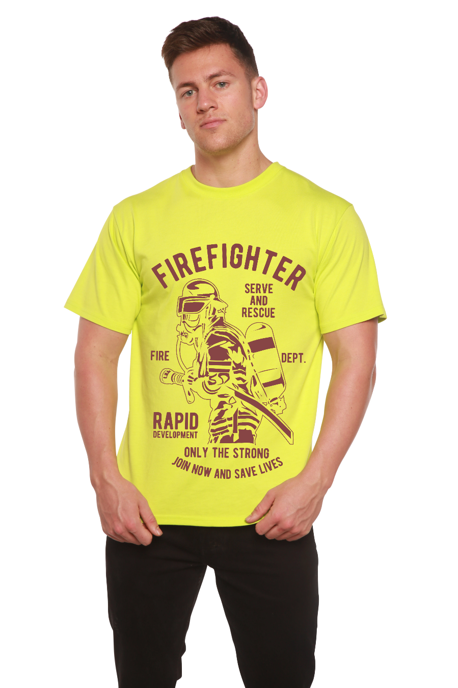 Firefighter Dept men's bamboo graphic T-shirt – view 12