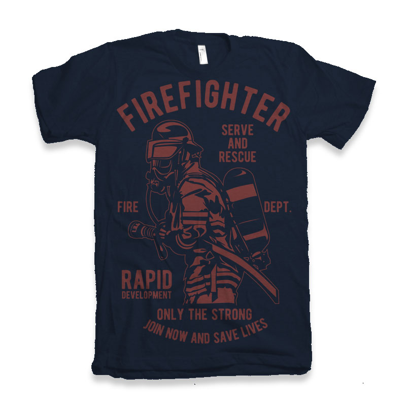 Firefighter Dept men's bamboo graphic T-shirt – view 2