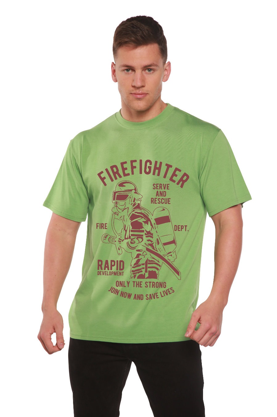 Firefighter Dept men's bamboo graphic T-shirt – view 7