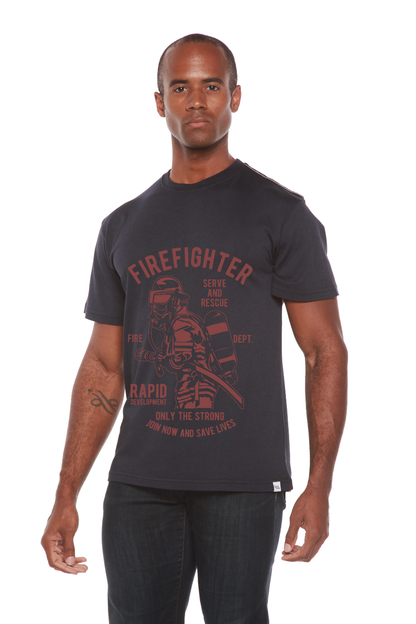 Firefighter Dept men's bamboo graphic T-shirt – view 3
