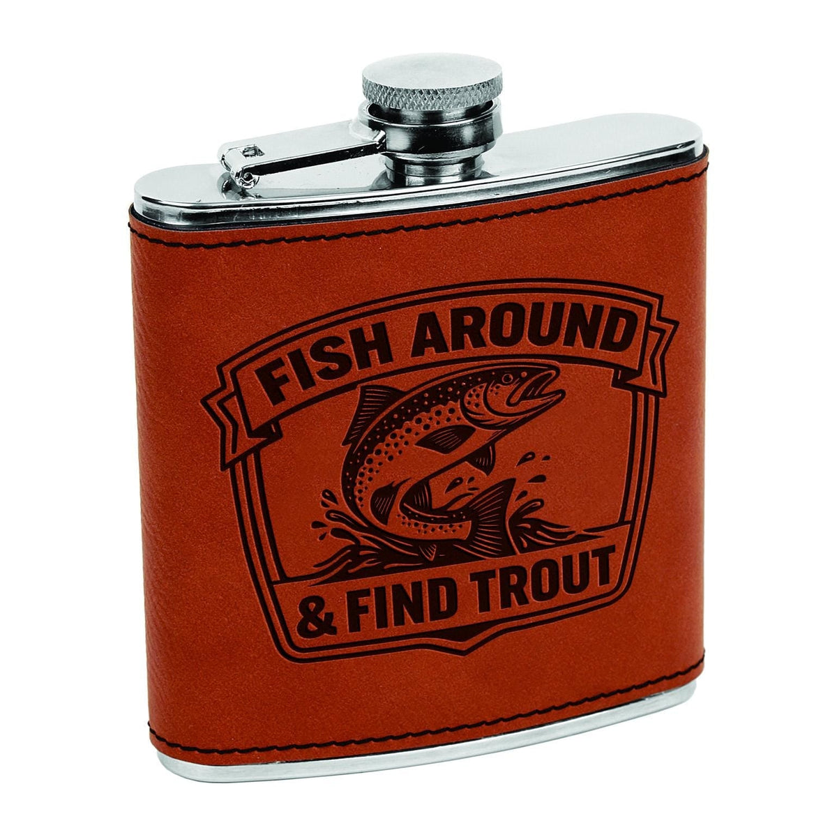 Fishing Flask – Engraved Stainless Steel Hip Flask | Trout Fisherman GiftTorqelo.com