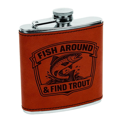 Fishing Flask – Engraved Stainless Steel Hip Flask | Trout Fisherman GiftTorqelo.com
