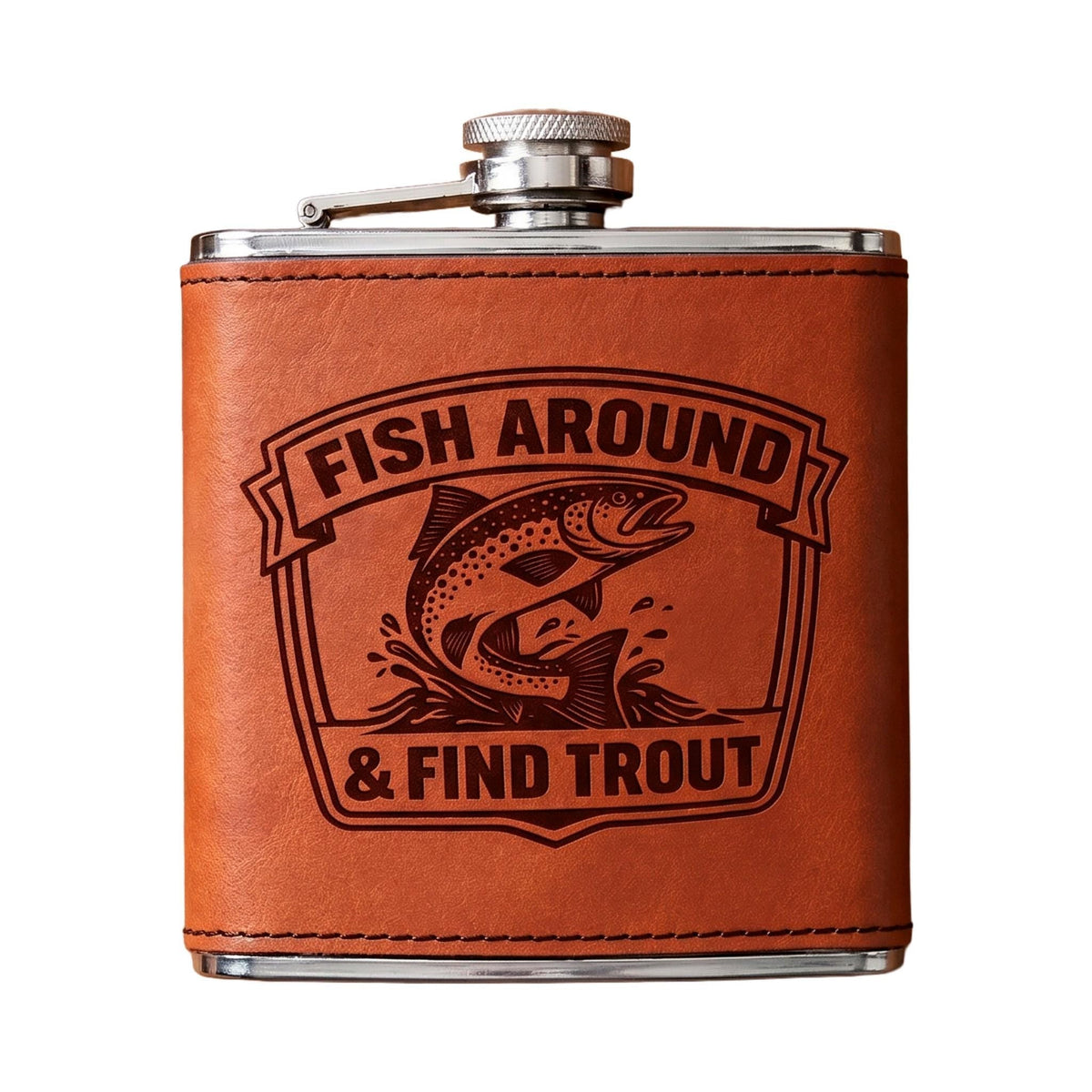Fishing Flask – Engraved Stainless Steel Hip Flask | Trout Fisherman GiftTorqelo.com