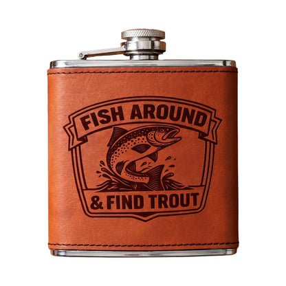 Fishing Flask – Engraved Stainless Steel Hip Flask | Trout Fisherman GiftTorqelo.com