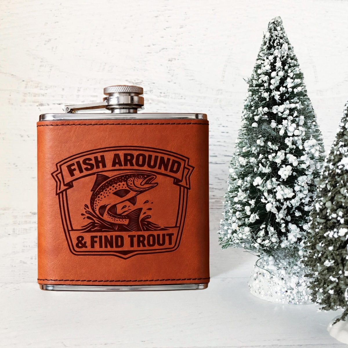 Fishing Flask – Engraved Stainless Steel Hip Flask | Trout Fisherman GiftTorqelo.com