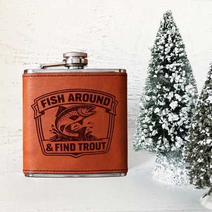 Fishing Flask – Engraved Stainless Steel Hip Flask | Trout Fisherman GiftTorqelo.com