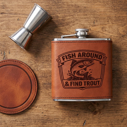 Fishing Flask – Engraved Stainless Steel Hip Flask | Trout Fisherman GiftTorqelo.com