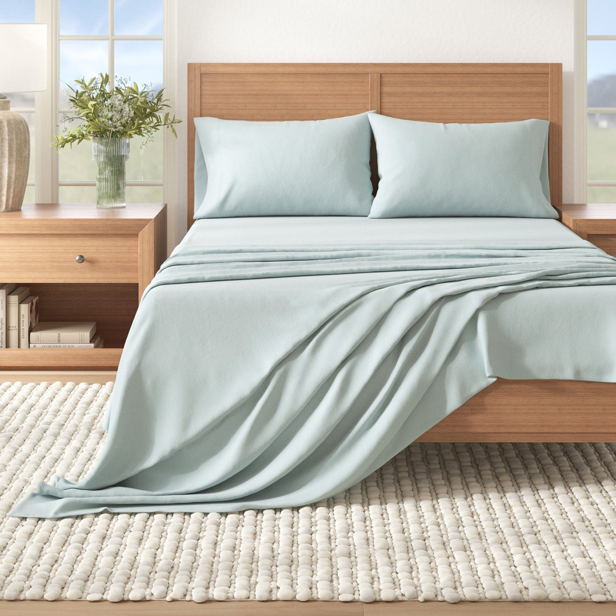 Cotton Solid Flannel Sheet - Nordic Collection by Great Bay Home
