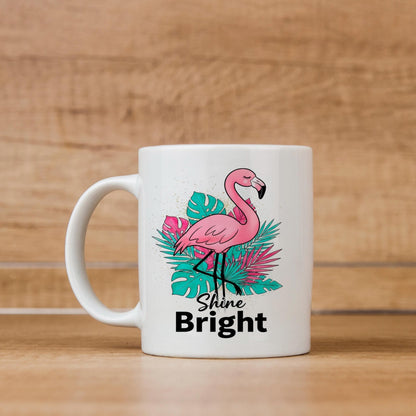 Flamingo Shine Bright Mug – Tropical Coffee Mug | Cute Flamingo Cup, Dishwasher SafeTorqelo.com