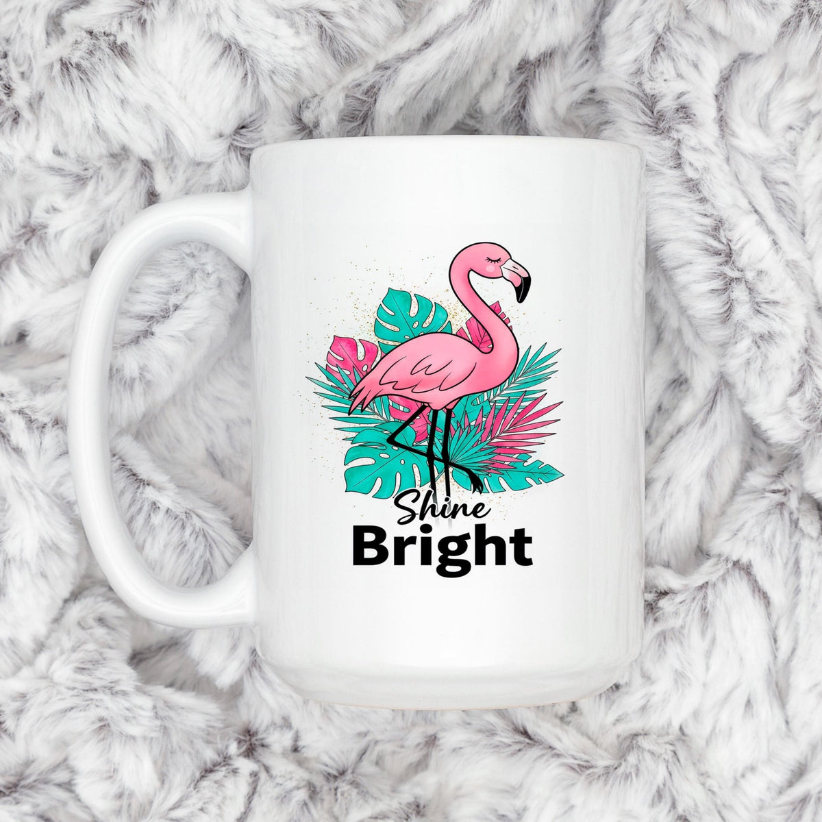 Flamingo Shine Bright Mug – Tropical Coffee Mug | Cute Flamingo Cup, Dishwasher SafeTorqelo.com