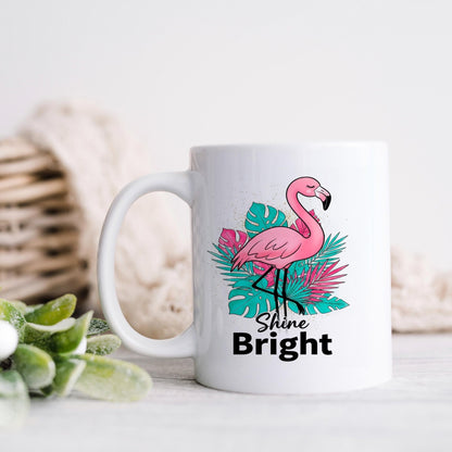 Flamingo Shine Bright Mug – Tropical Coffee Mug | Cute Flamingo Cup, Dishwasher SafeTorqelo.com