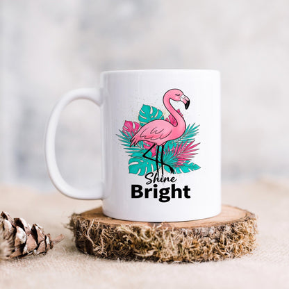 Flamingo Shine Bright Mug – Tropical Coffee Mug | Cute Flamingo Cup, Dishwasher SafeTorqelo.com