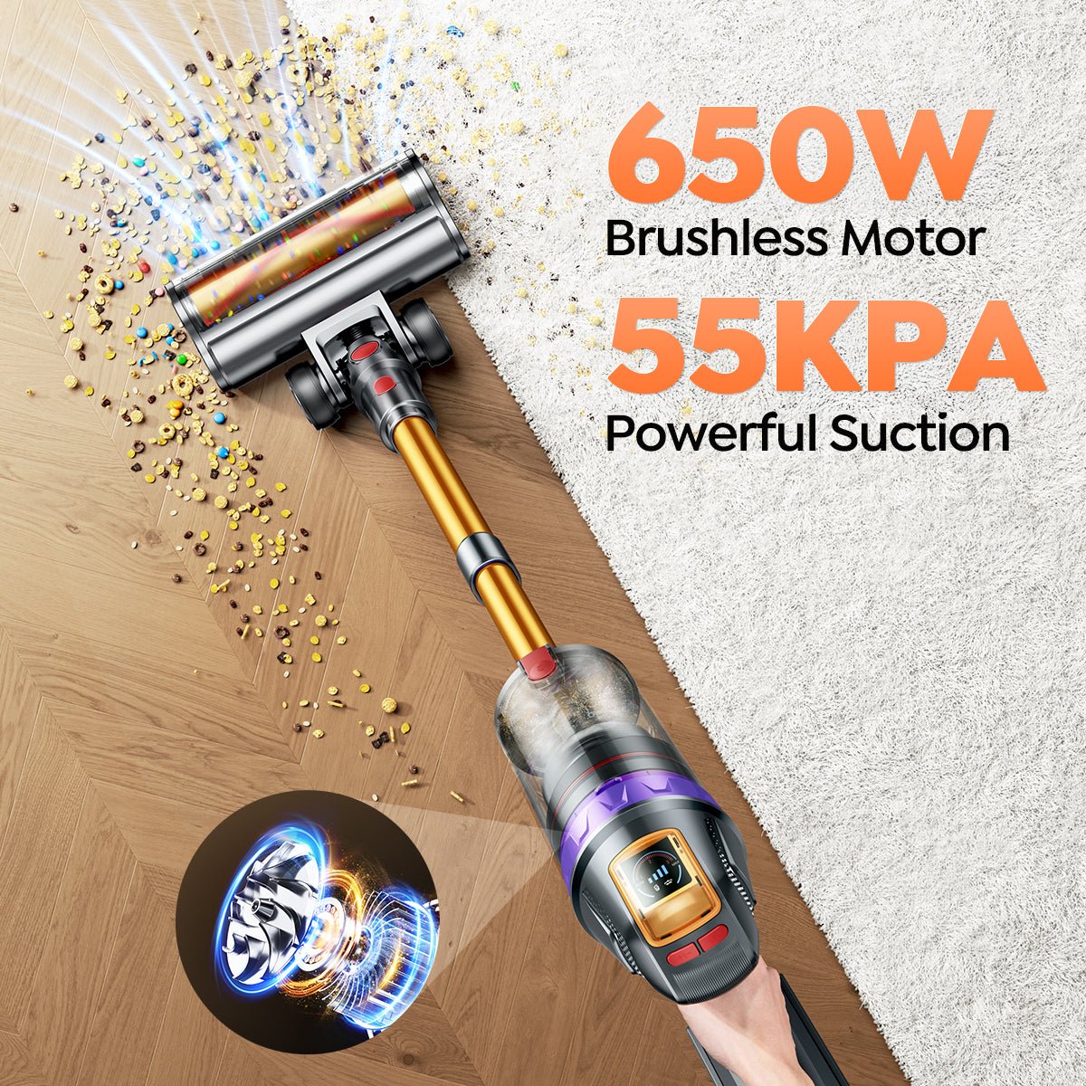【Flash Sale】Buture VC90 Cordless Stick Vacuum Cleaner | 650W 55KPAVacuum CleanerTorqelo.com