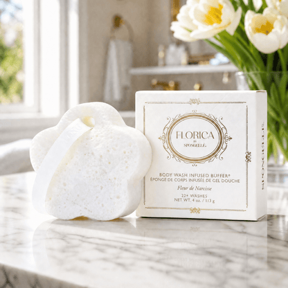 Fleur de Narcisse Body Buffer | FloricaBody Wash Infused BufferTorqelo.com