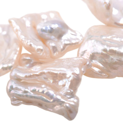 White Freshwater Keshi Pearl Strand 16in - Natural Baroque Pearl Beads by Continental Bead Suppliers