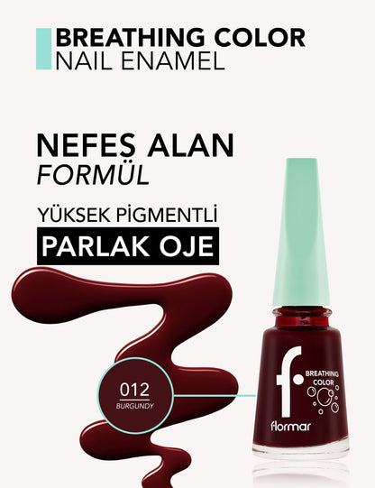 Flormar Breathing Color High Pigment Breathable Nail PolishMakeupTorqelo.com