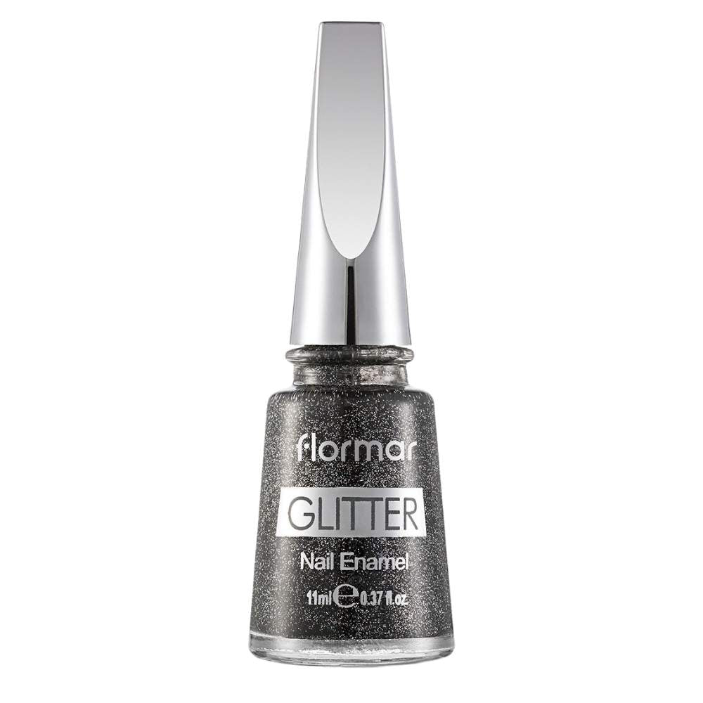 Flormar Glitter Nail Enamel GL13 Ash Cloud for Shimmering Nails by Beauty Care Bag