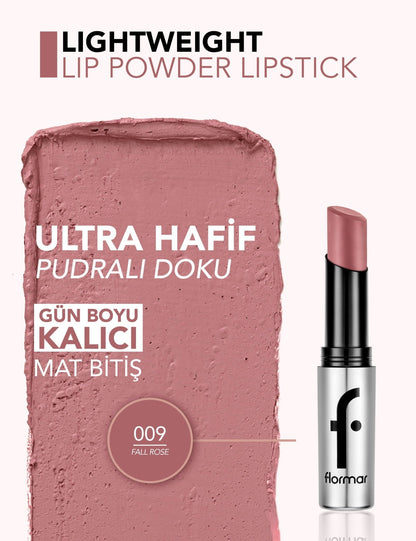 Flormar Lightweight Lip Powder Matte Lipstick 3gMakeupTorqelo.com