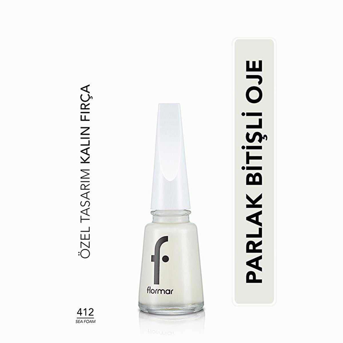 Flormar Nail Enamel - Long-Lasting, Nourishing Nail Polish with Magnesium & Calcium - 412 Sea FoamNail PolishTorqelo.com