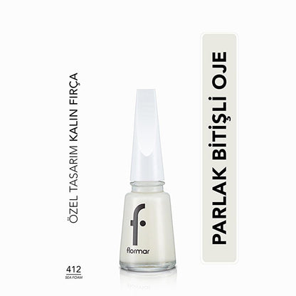 Flormar Nail Enamel - Long-Lasting, Nourishing Nail Polish with Magnesium & Calcium - 412 Sea FoamNail PolishTorqelo.com