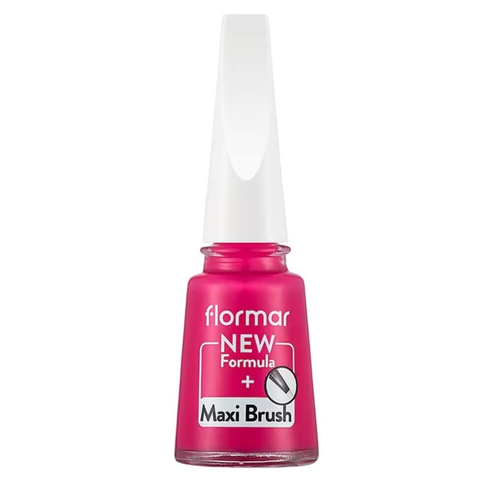 Flormar Nail Enamel 058 Bright Rose Glossy Polish by Beauty Care Bag