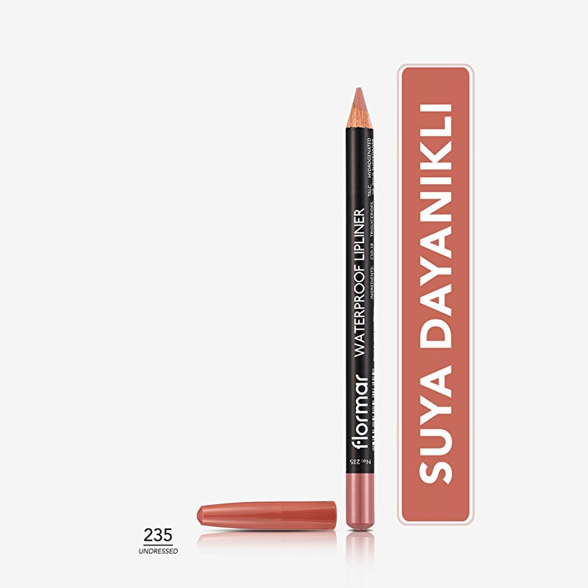 Flormar Waterproof Mat Lip Liner - Long-Lasting, High Pigment, Vitamin Enriched - 235 UndressedLip LinerTorqelo.com