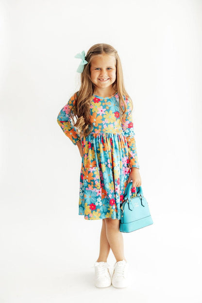 Flower Child L/S Pocket Twirl DressTwirl Dress - L/S - PocketTorqelo.com