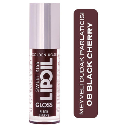 Golden Rose Sweet Kiss Lip Oil Gloss in Black Cherry by Beauty Care Bag