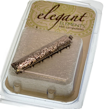 Silver Plated Brass Multi-Loop Bar Clasp 10mm x 40mm - 6 Loop Slide Clasp for Seed Bead Jewelry by Continental Bead Suppliers