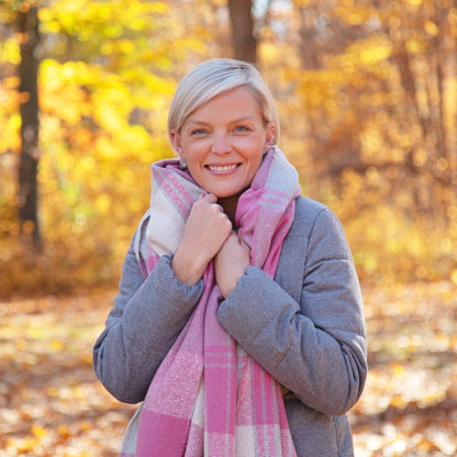 Fluffy Plaid Tassel Trim ScarfScarves & BandanasTorqelo.com
