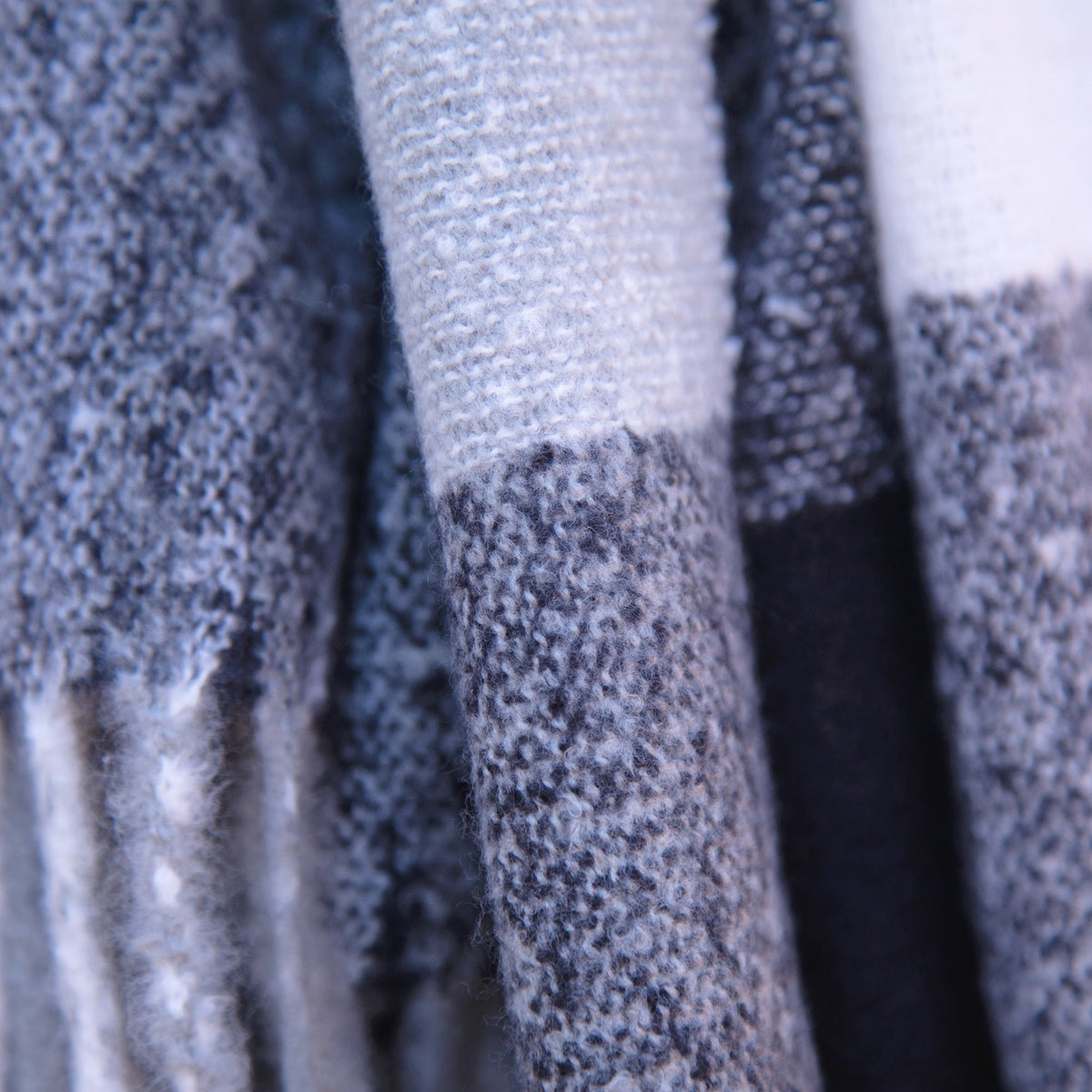 Fluffy Plaid Tassel Trim ScarfScarves & BandanasTorqelo.com