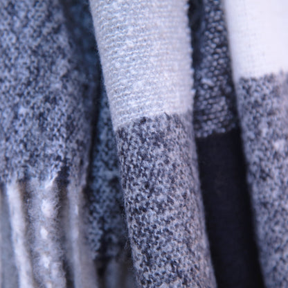 Fluffy Plaid Tassel Trim ScarfScarves & BandanasTorqelo.com