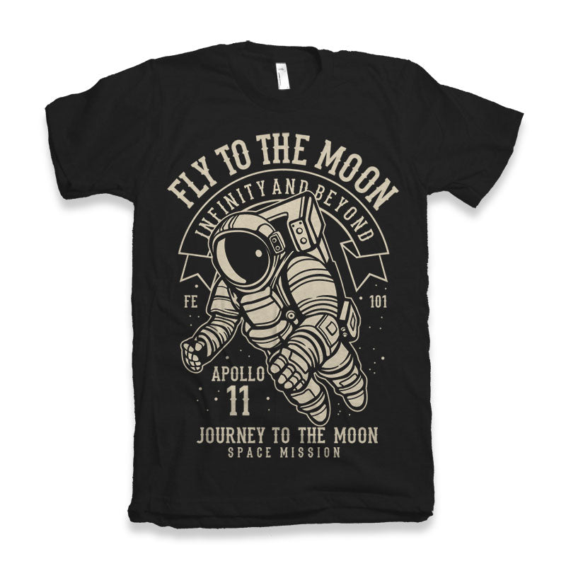 Fly to the Moon men's bamboo graphic T-shirt – view 2