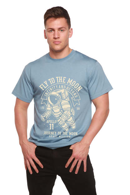 Fly to the Moon men's bamboo graphic T-shirt – view 3