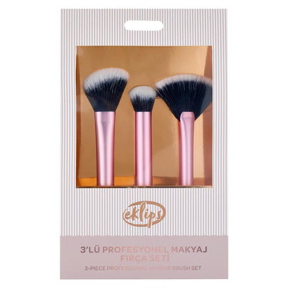 Eklips Professional 3-Piece Makeup Brush Set by Beauty Care Bag