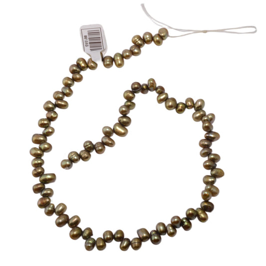 Freshwater Brass Bean Pearl Strands 15in - Natural Bronze Luster Pearls by Continental Bead Suppliers
