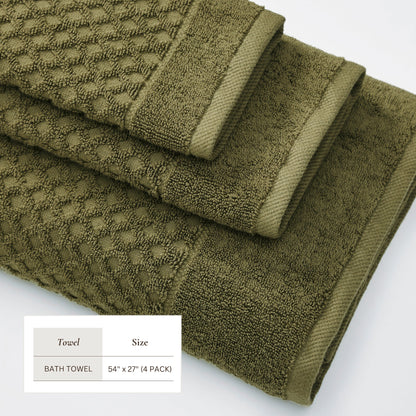 Cotton Diamond Waffle Weave Bath Towel Set - Grayson Collection by Great Bay Home
