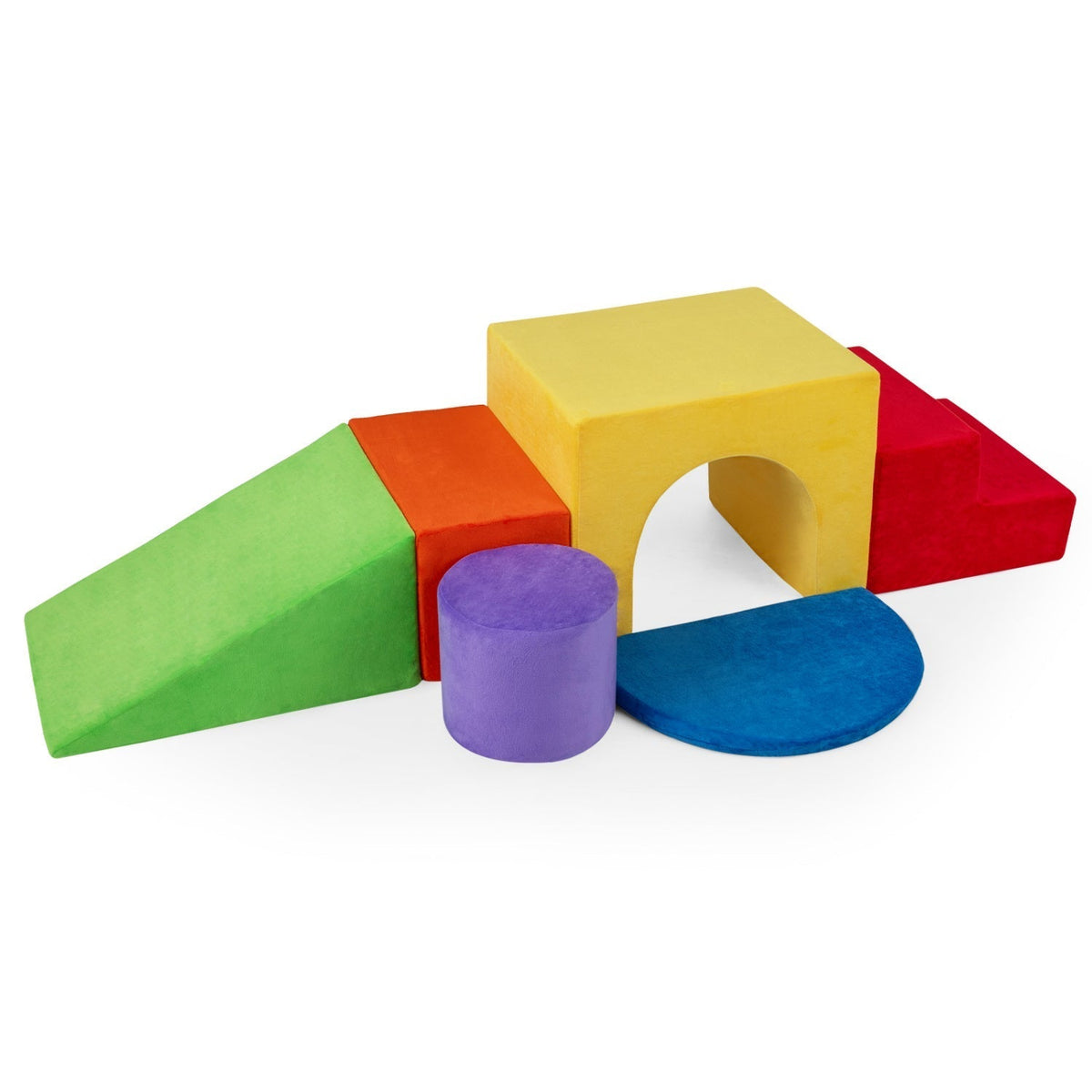Foam Climbing Blocks Set with Slide and Tunnel - 6 PiecesClimbing ToyTorqelo.com