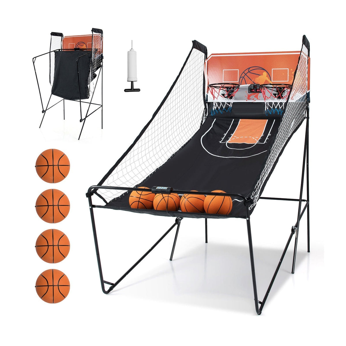 Foldable Basketball Arcade Game Kids Basketball Hoop Machine with 8 Exciting Playing ModesTorqelo.com