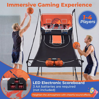 Foldable Basketball Arcade Game Kids Basketball Hoop Machine with 8 Exciting Playing ModesTorqelo.com