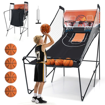 Foldable Basketball Arcade Game Kids Basketball Hoop Machine with 8 Exciting Playing ModesTorqelo.com