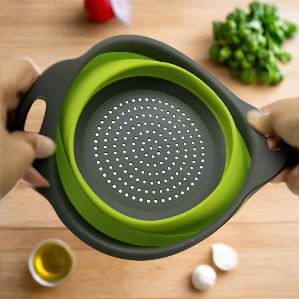 🥦 Foldable Silicone Colander – Space-Saving StrainerColandersTorqelo.com