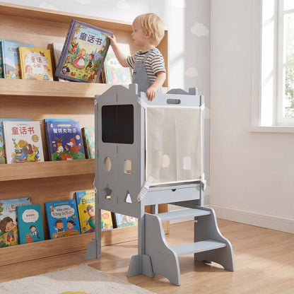 Foldable Toddler Step Stool with Chalkboards 2-Step StoolTorqelo.com