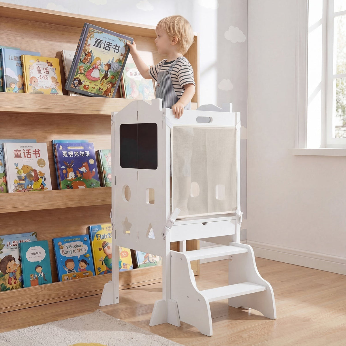 Foldable Toddler Step Stool with Chalkboards 2-Step StoolTorqelo.com