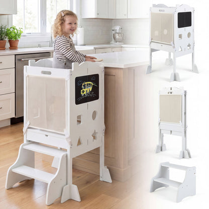 Foldable Toddler Step Stool with Chalkboards 2-Step StoolTorqelo.com