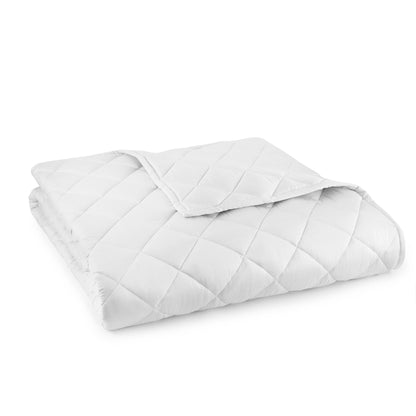 Folded Whisper Organics 240 GSM organic cotton comforter with diamond stitching